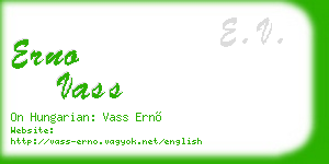 erno vass business card